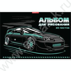 Альбом д/рисования-склейка 20л "Black car" /твин УФ лак/ | Фото 1
