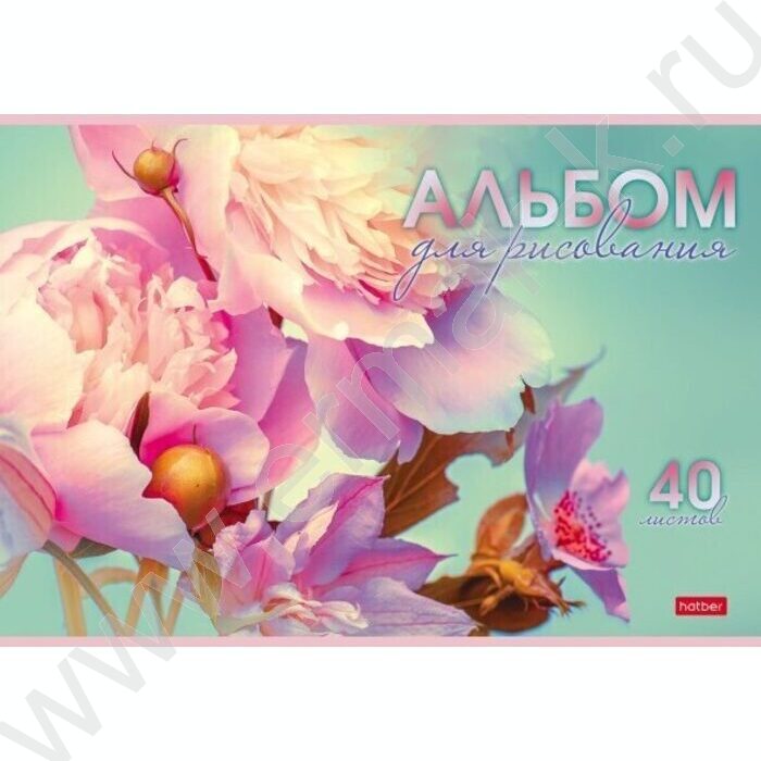 Альбом д/рисования 40л "Грация цветов"  5видов | Фото 1