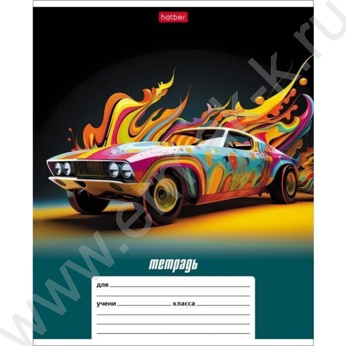 Тетрадь  12л линейка "Динамичные авто" ассорти | Фото 3