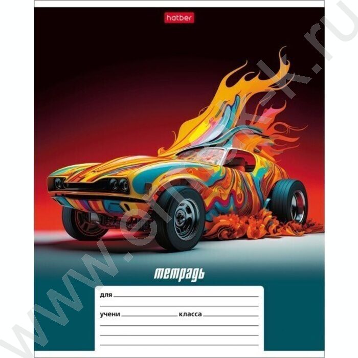Тетрадь  12л линейка "Динамичные авто" ассорти | Фото 5
