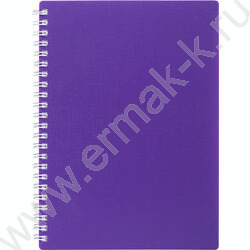 Тетрадь  80л клетка/спираль/пластик.обл./евро "CANVAS  Фиолетовая" | Фото 1