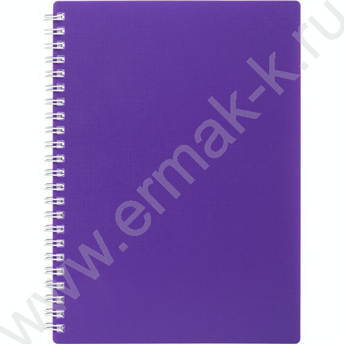 Тетрадь  80л клетка/спираль/пластик.обл./евро "CANVAS  Фиолетовая" | Фото 1