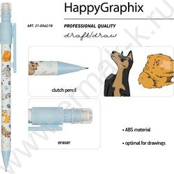 Карандаш механический 0,7мм с ластиком HappyGraphix. Собаки | Фото 2