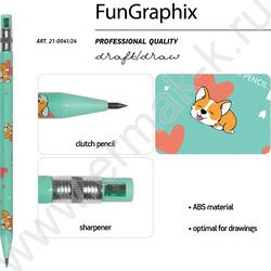 Карандаш цанговый механический 2,0мм с точилкой Fun Graphix. Корги | Фото 2