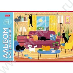 Альбом д/рисования 32л "Кошкин дом" 5видов | Фото 2