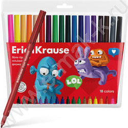 Фломастеры  18цв Jolly Friends Super Washable /в футляре с европодвесом | Фото 1