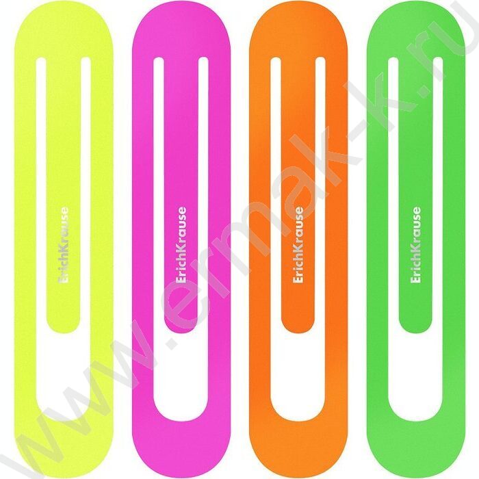 Закладка овальная "Matt Neon" пластиковые /набор - 4шт./ ассорти | Фото 1