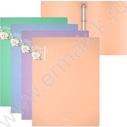 Папка 4 кольца 24мм Matt Pastel Bloom /ассорти | Фото 1