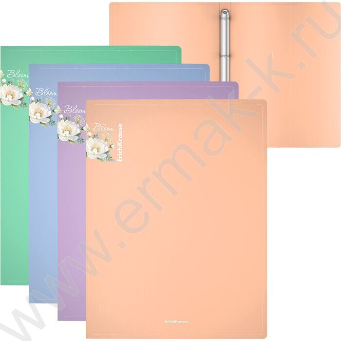 Папка 4 кольца 24мм Matt Pastel Bloom /ассорти | Фото 1