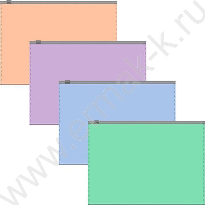 Папка-конверт на молнии A5+ Zip "Matt Pastel Bloom" /ассорти | Фото 1