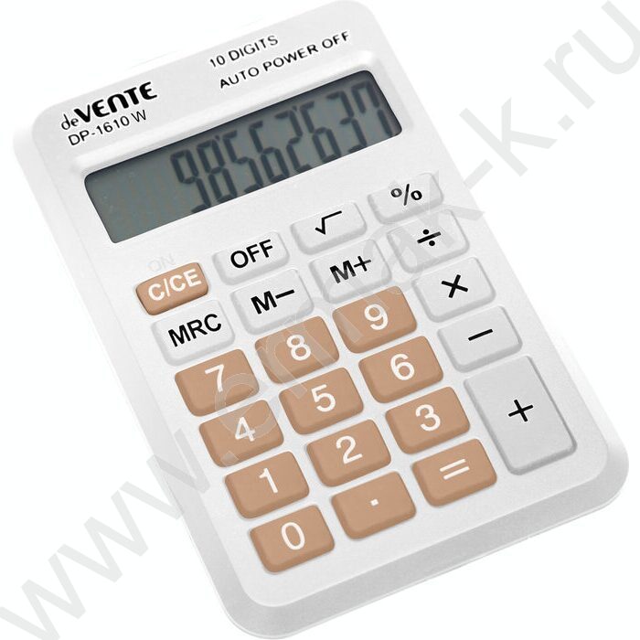 Калькулятор DP-1610W /64*98*12мм /белый с цветными клавишами, 10 разряд | Фото 1