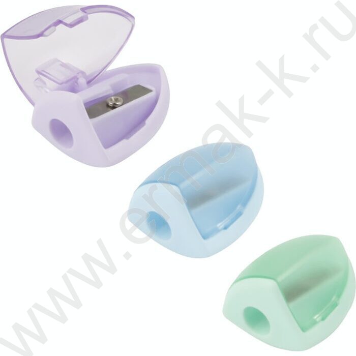 Точилка 1отв. пластик Pastel, с контейнером /ассорти | Фото 1