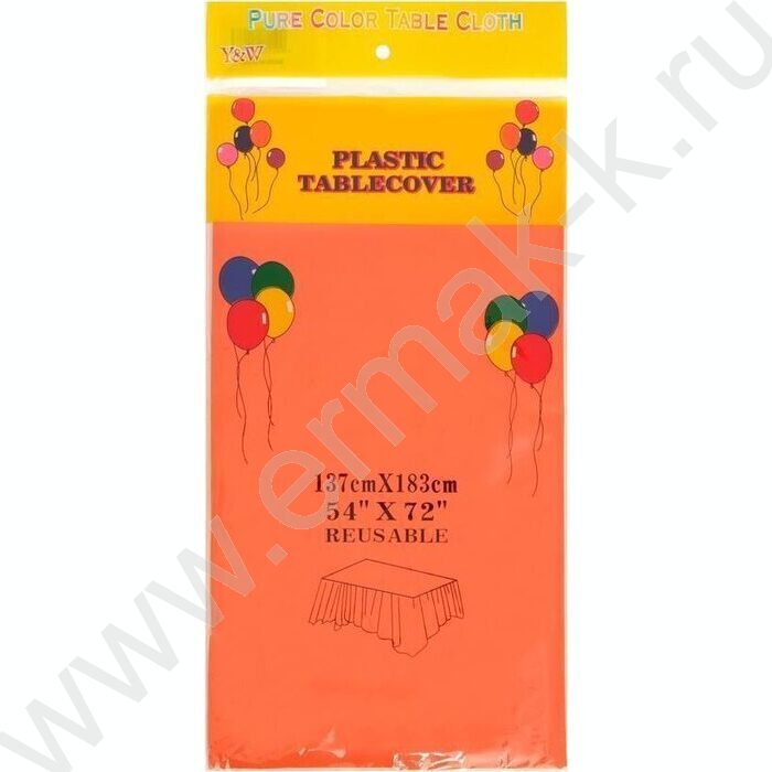 Скатерть 137*183см п/э оранжевая | Фото 1