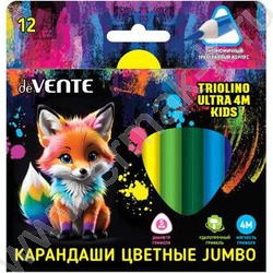 Карандаши  12цв Triolino Ultra 4М.KIDS /трехгранные/ 4М, d грифеля-5мм, к/кор | Фото 1