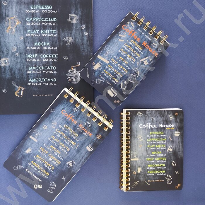 Блокнот  60л А6 спираль "Coffee house" 70 г/м2 бежевая бумага | Фото 4