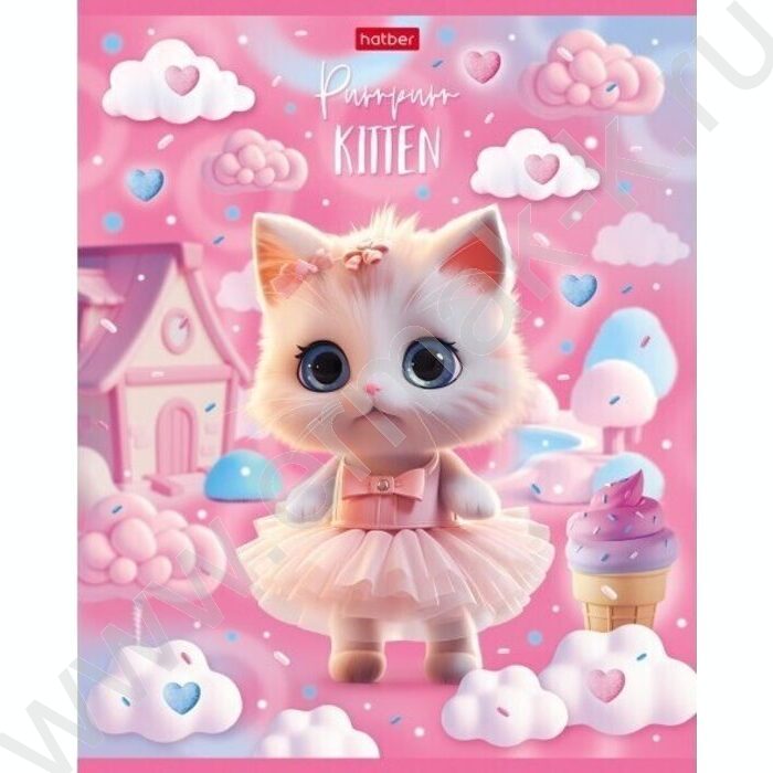 Тетрадь  48л клетка "Котики-зефирки" /металлизиров.картон/выб лак/ 5видов | Фото 4