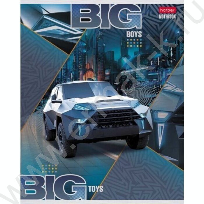 Тетрадь  48л клетка "BIG boys - BIG toys" /металлизиров.картон/выб лак/ 5видов | Фото 4