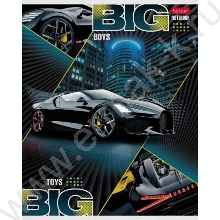 Тетрадь  48л клетка "BIG boys - BIG toys" /металлизиров.картон/выб лак/ 5видов | Фото 5