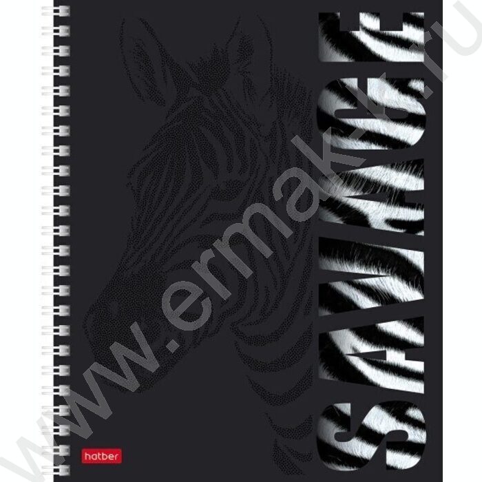 Тетрадь  96л клетка/спираль "Animals print" /мат.ламин. 3D лак/ 4вида | Фото 4