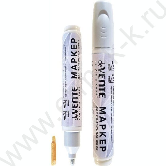 Маркер перм. д/плиточных швов /белый/ "REPAIR & CRAFT. Grout" 3мм круг, косой 5мм | Фото 1