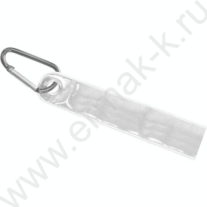 Брелок светоотражающий 2*11см "SAFE MODE Tape" белый, с белым карабином | Фото 1