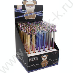 Ручка гелевая синяя 0,5мм  Cool bear /цв.корпус ассорти | Фото 3