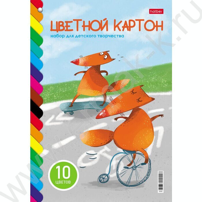 Картон цв. мелов. А4 10л/10цв Волшебный Веер на заклепке 9 дизайнов | Фото 1