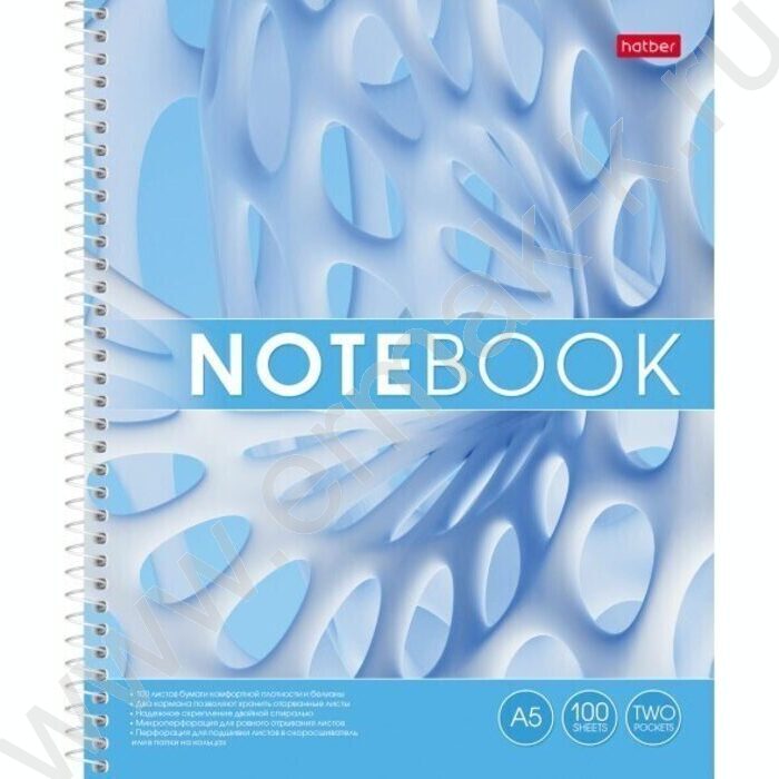 Тетрадь 100л клетка/спираль/карман/перфорация "Сфера" /УФ-лак/ | Фото 1