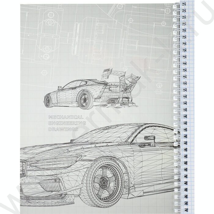 Тетрадь  96л А4 клетка/спираль "Автомобильная тематика" ассорти | Фото 2