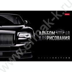 Альбом д/рисования пл.обл. 48л "Black Edition" /тиснение/ | Фото 1