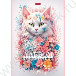 Альбом д/рисования пл.обл. 48л "Spring cat" /тиснение/ | Фото 5