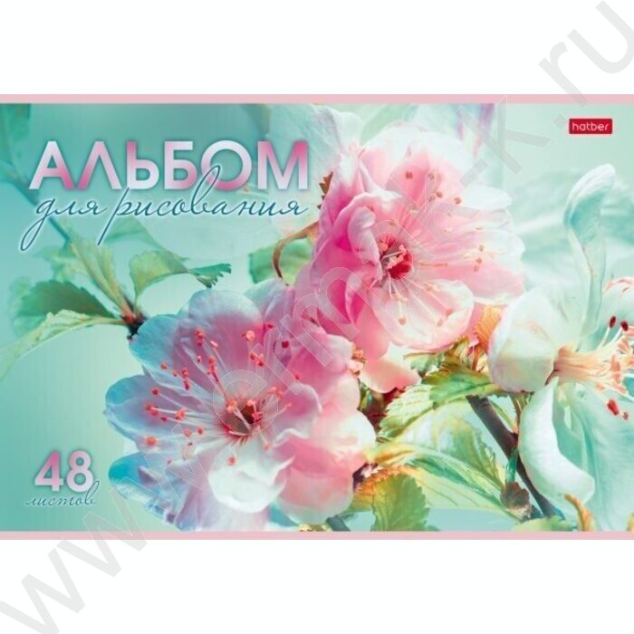 Альбом д/рисования пл.обл. 48л "Грация цветов" /тиснение/ | Фото 2