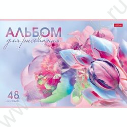 Альбом д/рисования пл.обл. 48л "Грация цветов" /тиснение/ | Фото 5