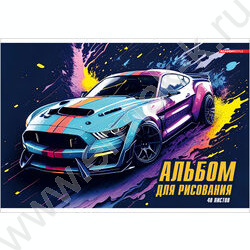 Альбом д/рисования 40л "Красочная машина" /твин УФ лак/ | Фото 1