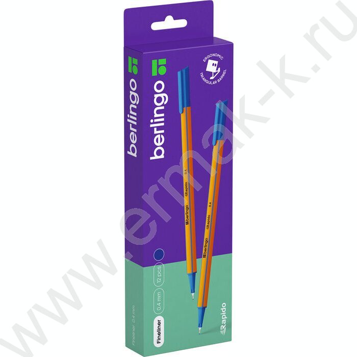 Ручка кап. "Rapido" синяя, 0,4мм /трехгранный корпус | Фото 3