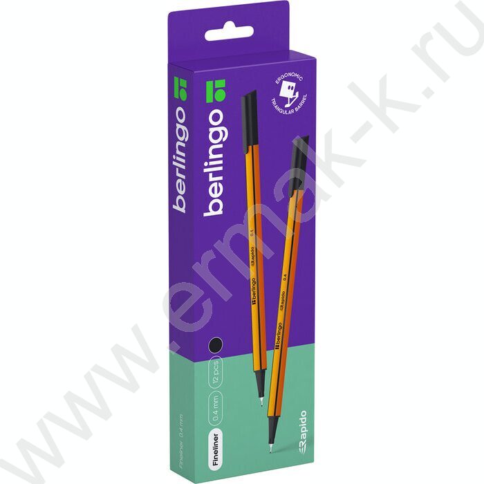 Ручка кап. "Rapido" черная, 0,4мм /трехгранный корпус | Фото 3