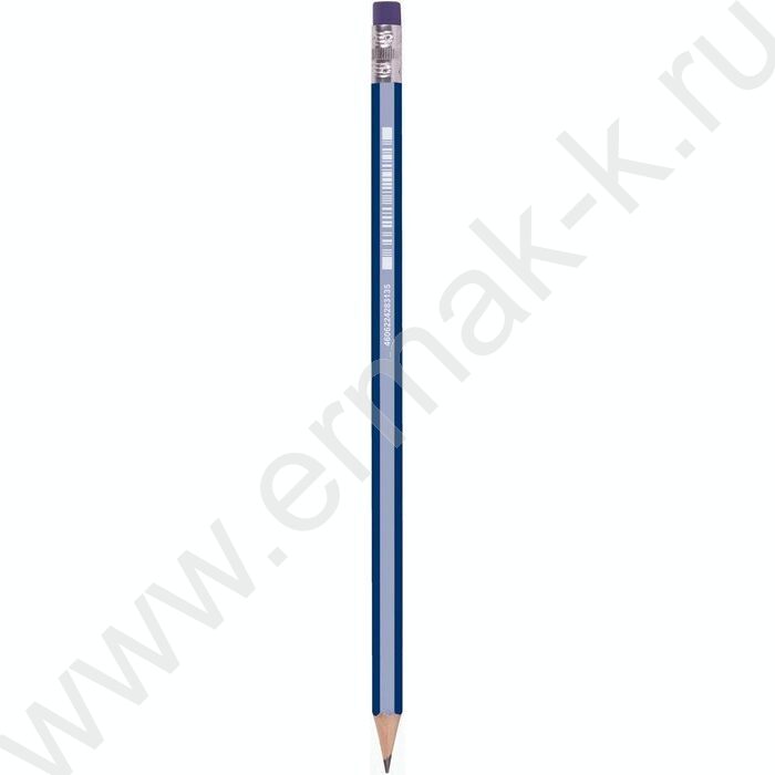 Карандаш ч/гр c ластиком HB "GX-100", заточен. /синий | Фото 2