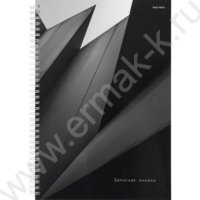 Зап. книжка 100л А4 тв.обл. спираль "Чёрно-белые грани" /глянец/ | Фото 1