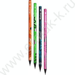 Карандаш ч/гр HB Future Tech, круглый, черное дерево, заточен., ассорти | Фото 1