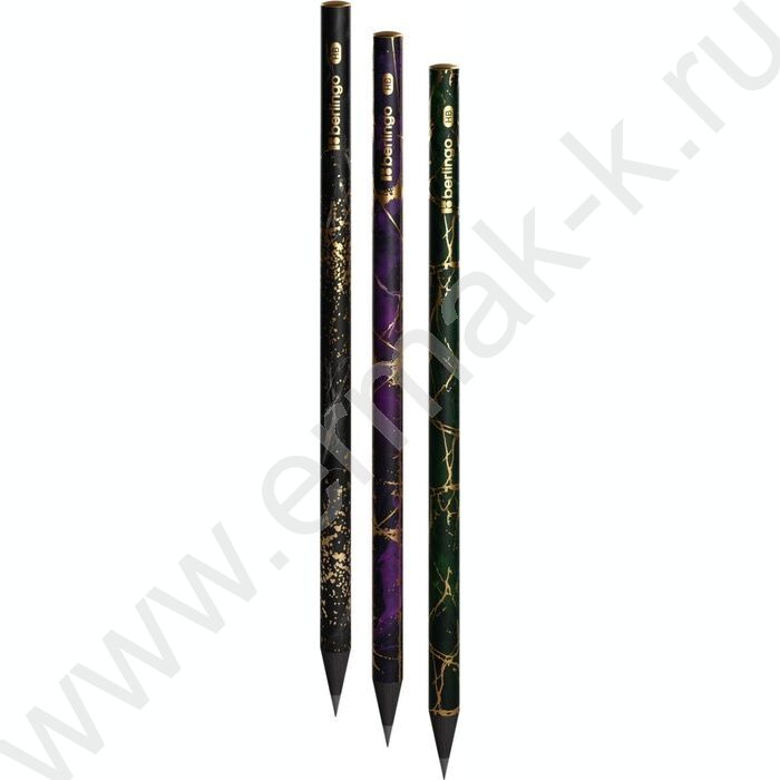 Карандаш ч/гр HB Golden Shade, круглый, черное дерево, заточен., ассорти | Фото 1