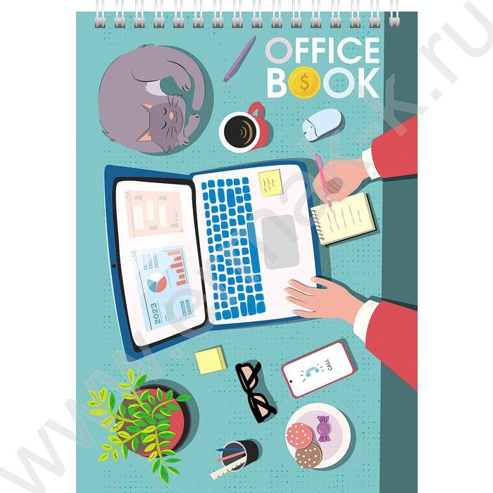 Блокнот  80л А5 спираль "Мой офис" /УФ-лак жесткая подложка/ | Фото 1