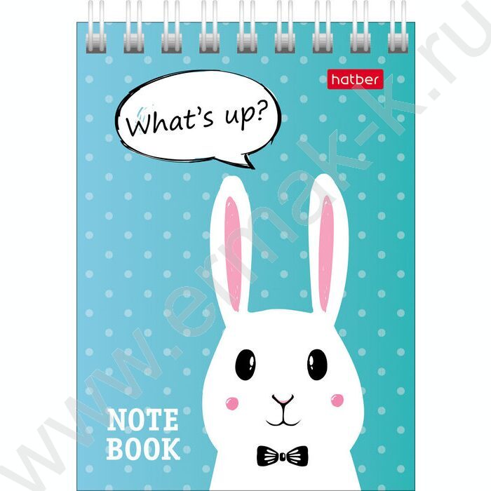 Блокнот  40л А7 спираль "Прикольные зайцы" | Фото 2