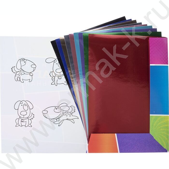 Бумага цв. Зеркальная А4  10л/10цв Карамельное настроение | Фото 2