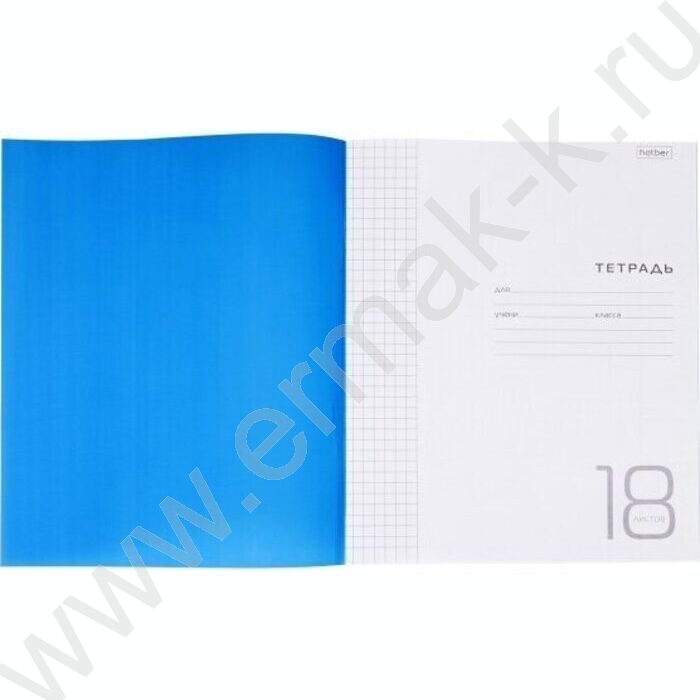 Тетрадь  18л клетка с пластиковой обложкой "Синяя" | Фото 2