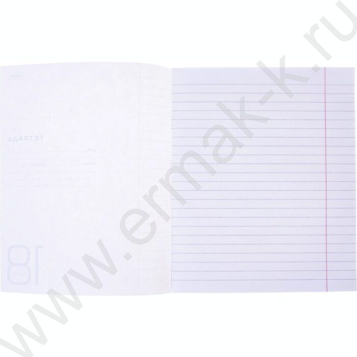 Тетрадь  18л линейка с пластиковой обложкой "Фиолетовая" | Фото 4