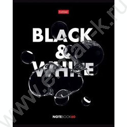 Тетрадь  60л клетка "Bubbles_B&W" ассорти | Фото 1