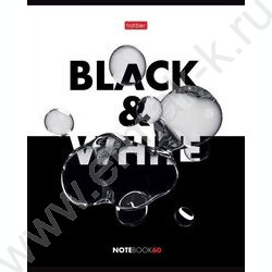Тетрадь  60л клетка "Bubbles_B&W" ассорти | Фото 2