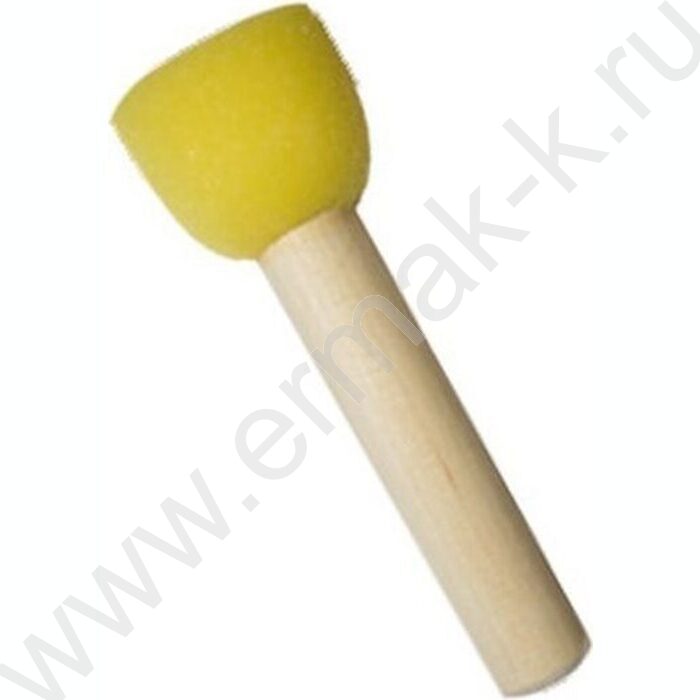 Кисть-губка круглая поролон D30мм деревянная ручка | Фото 1
