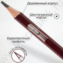 Карандаш ч/гр /набор 12шт/ BRAUBERG ART "PREMIER"  ассорти  4Т(4Н) - 8М(8В),  /мет. пенал | Фото 9