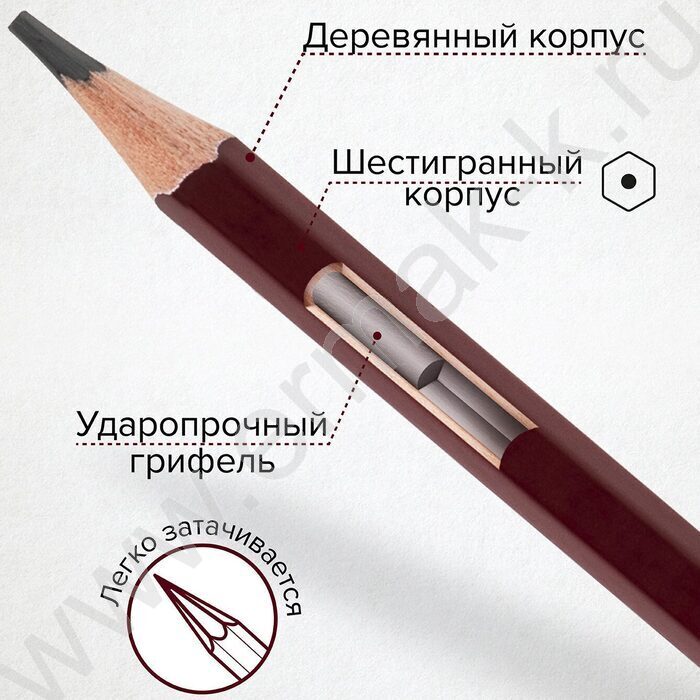 Карандаш ч/гр /набор 12шт/ BRAUBERG ART "PREMIER"  ассорти  4Т(4Н) - 8М(8В),  /мет. пенал | Фото 9